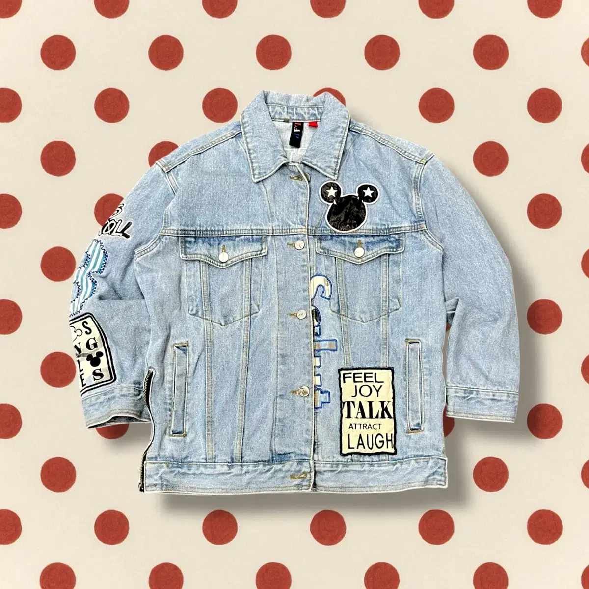 Lab x Disney ミッキーマウスライトブルーデニムジャケット (L)